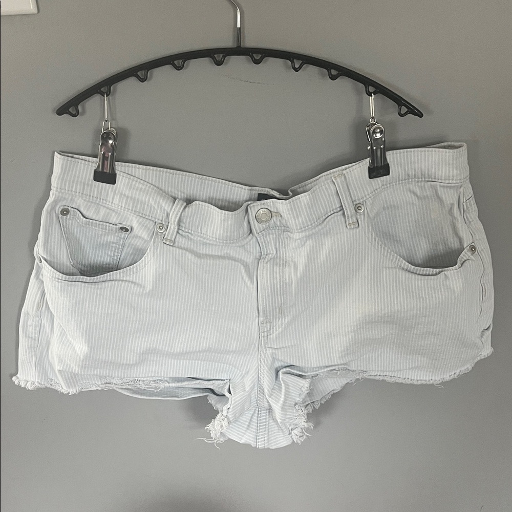 GAP Women's Light Striped Blue Jean Shorts 32R